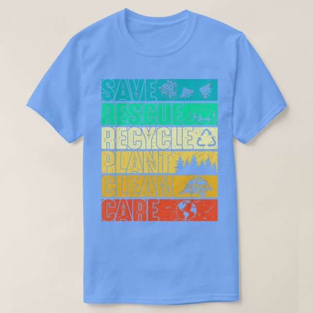 Save Rescue Plant Clean Care Turtle Animal Recycle T-Shirt (Design Front)