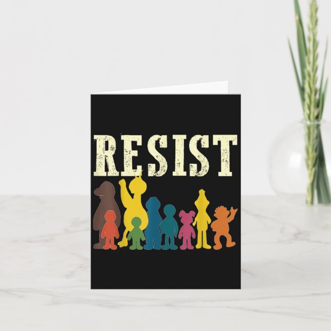 Save Resist Political Protest Rainbow Character Co Card (Front)