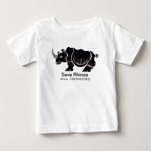 Save RHINOS _ Africa _ Endangered animal _ Nature Baby T_Shirt