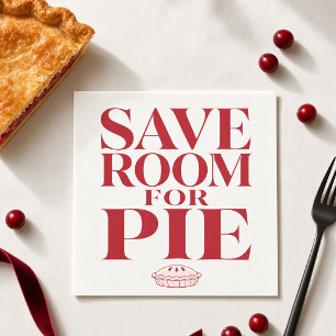 Save Room for Pie Pink Red Modern Thanksgiving Napkins