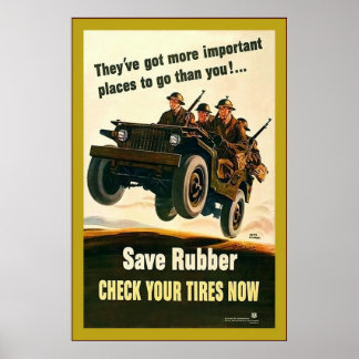 Save Rubber!~Vintage World War 2 Poster
