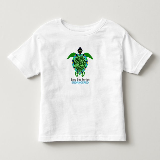  Save Sea TURTLES - Endangered animal graphic Toddler T-shirt (Front)