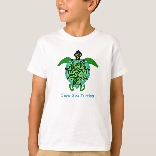  Save Sea TURTLES _ Endangered species _Boys T_Shirt