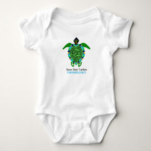 Save Sea TURTLES - Endangered species- Marine - Baby Bodysuit