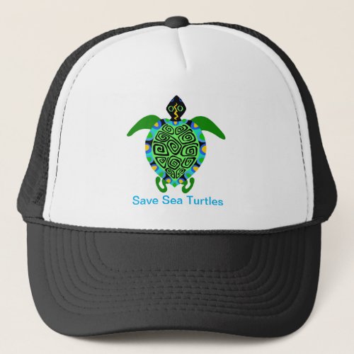 Save Sea TURTLES _ Endangered species Trucker Hat