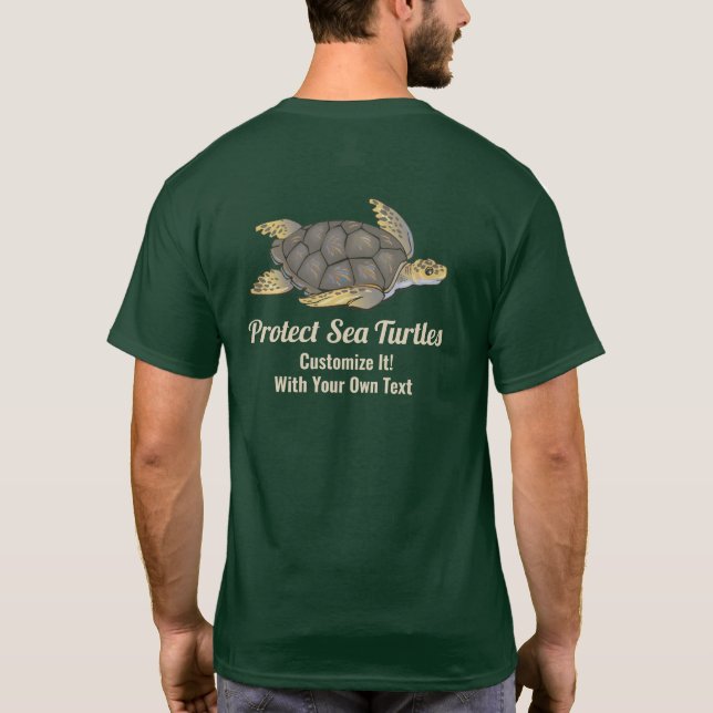 Save Sea Turtles Ocean Wildlife Habitats Climate T-Shirt (Back)