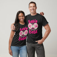 Save Second 2nd Base Funny Baseball Breast Cancer Awareness Premium Kids  Long Sleeve Shirt