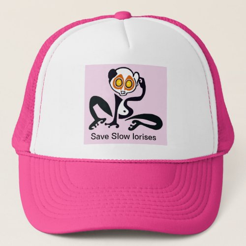 Save Slow LORISES _ Primate _ Wildlife Trucker Hat