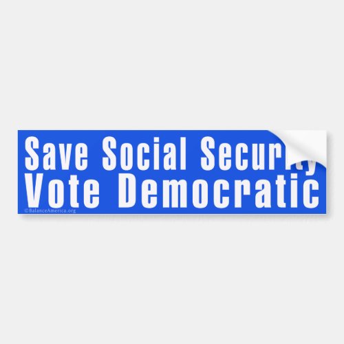 Save Social Security Bumper Sticker