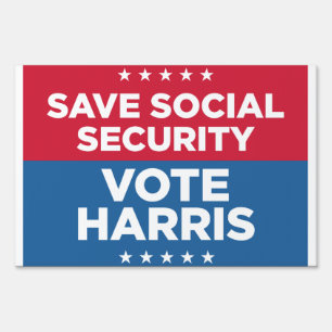 Save Social Security Vote Harris 24x36 yard Sign