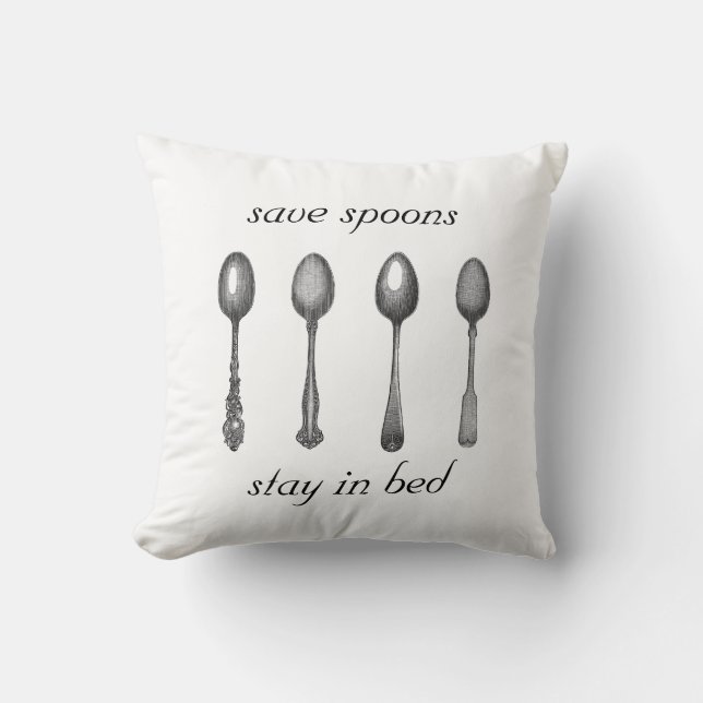 save spoons throw pillow (Front)
