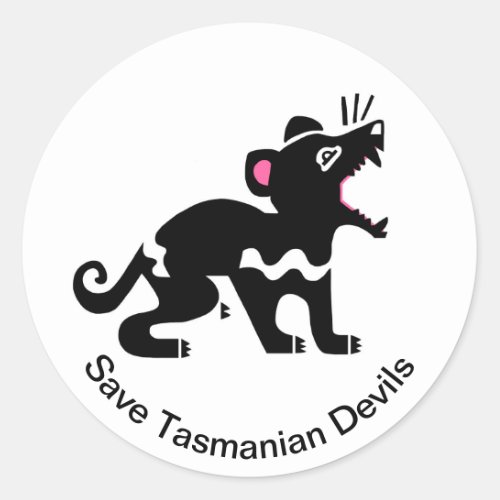 Save Tasmanian devil _Endangered animal_ Australia Classic Round Sticker