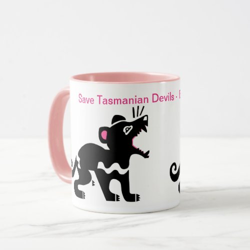 Save Tasmanian DEVILS _ Endangered animal _ Mug