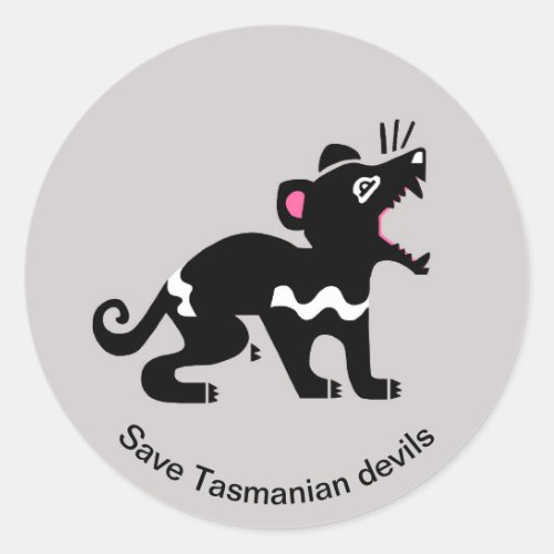 Save Tasmanian DEVILS _Wildlife _Endangered animal Classic Round Sticker