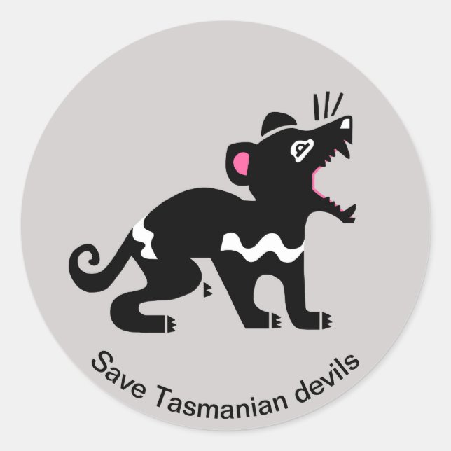 Save Tasmanian DEVILS -Wildlife -Endangered animal Classic Round Sticker (Front)