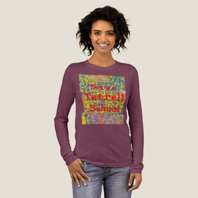 Save Terrell School abstract art Tri-Blend Shirt (Full Front)