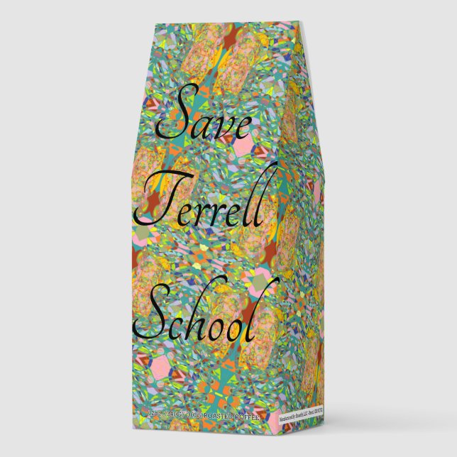 Save terrell School green abstract art Roasted Coffee (Front)