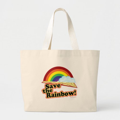 Save that Rainbow Reading Fun Design Large Tote Bag