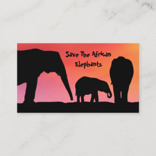 Save The African Elephants Business Card