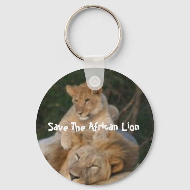 Save The African Lion Keychain (Front)