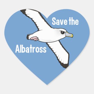 Save the Albatross (flight) Heart Sticker