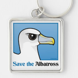 Save the Albatross (portrait) Premium Square Keychain