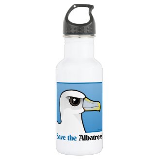 Save the Albatross (portrait) Water Bottle (24 oz)