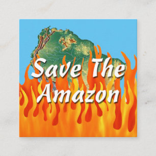 Save The Amazon Square Business Card