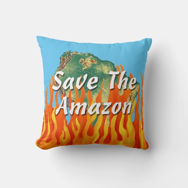 Save The Amazon Throw Pillow (Front)