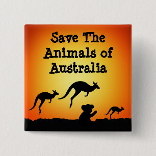Save The Animals of Australia Button