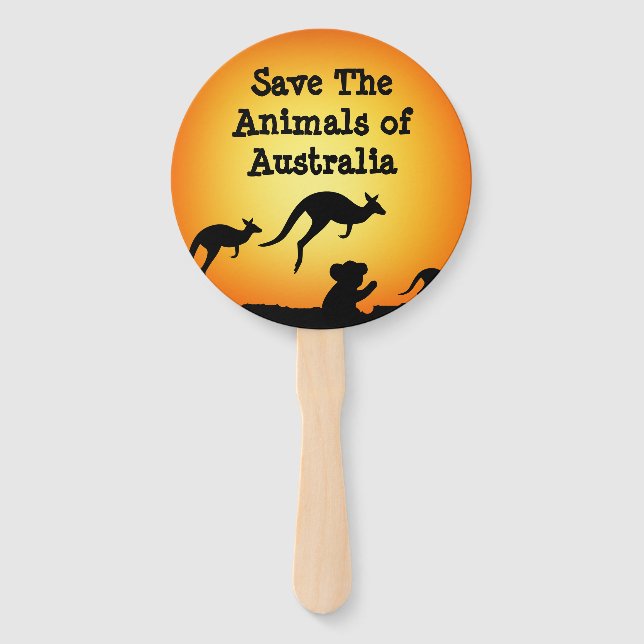 Save The Animals of Australia Hand Fan (Front)