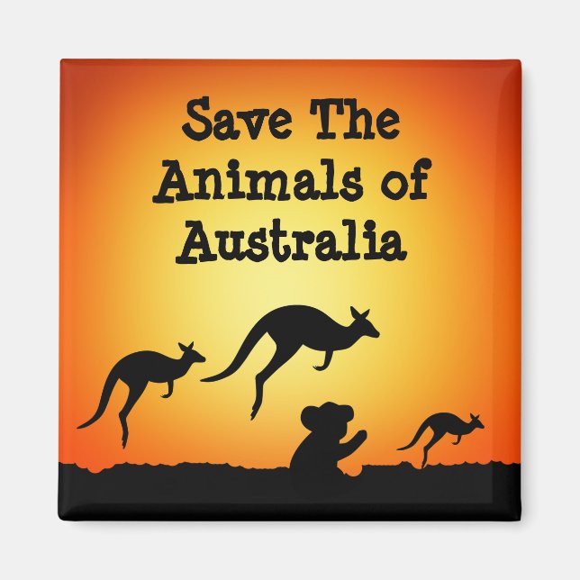 Save The Animals of Australia Magnet (Front)