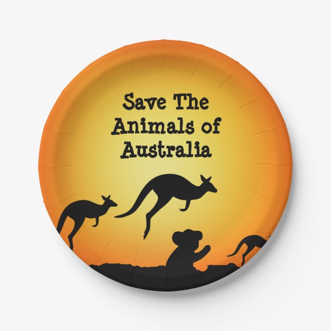 Save The Animals of Australia Paper Plates (Front)