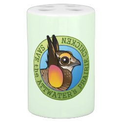 Save the Attwater's Prairie-Chicken Toothbrush Holder and Soap Dispenser Set