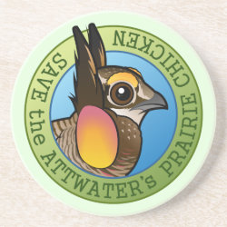 Save the Attwater's Prairie-Chicken Sandstone Drink Coaster