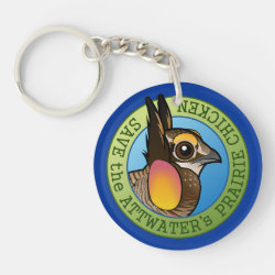 Save the Attwater's Prairie-Chicken Circle Keychain (double-sided)
