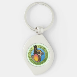 Save the Attwater's Prairie-Chicken Metal Swirl Keychain