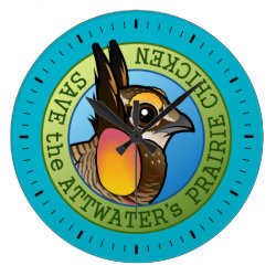 Save the Attwater's Prairie-Chicken Large Round Wall Clock