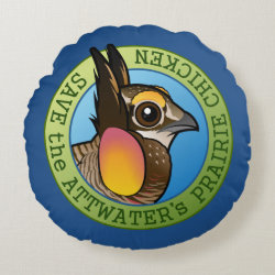 Save the Attwater's Prairie-Chicken Round Throw Pillow (16