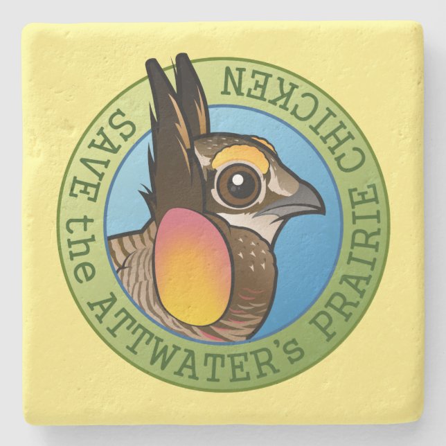 Save the Attwater's Prairie Chicken Stone Coaster (Front)