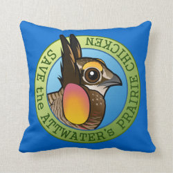 Save the Attwater's Prairie-Chicken Cotton Throw Pillow