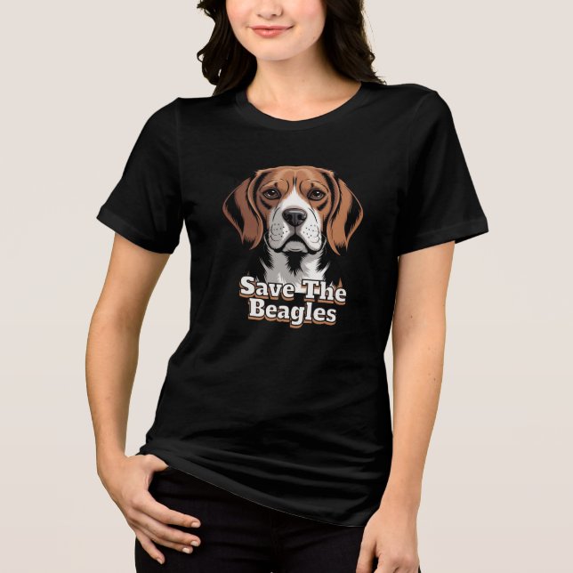 Save the Beagles | Dog Lovers Tri-Blend Shirt (Front)