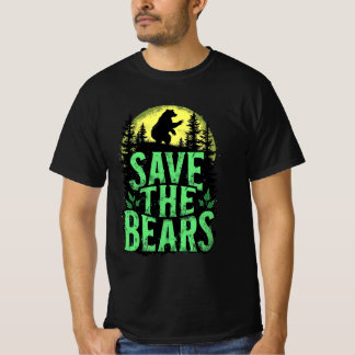 Save The Bears Wildlife Conservation Grunge Forest T-Shirt