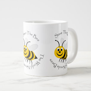 Save The Bee Design Large Coffee Mug