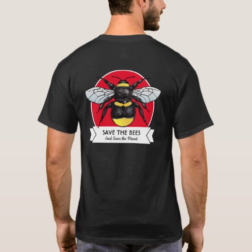 Save the Bees and Save the Planet Retro Bumblebee T_Shirt