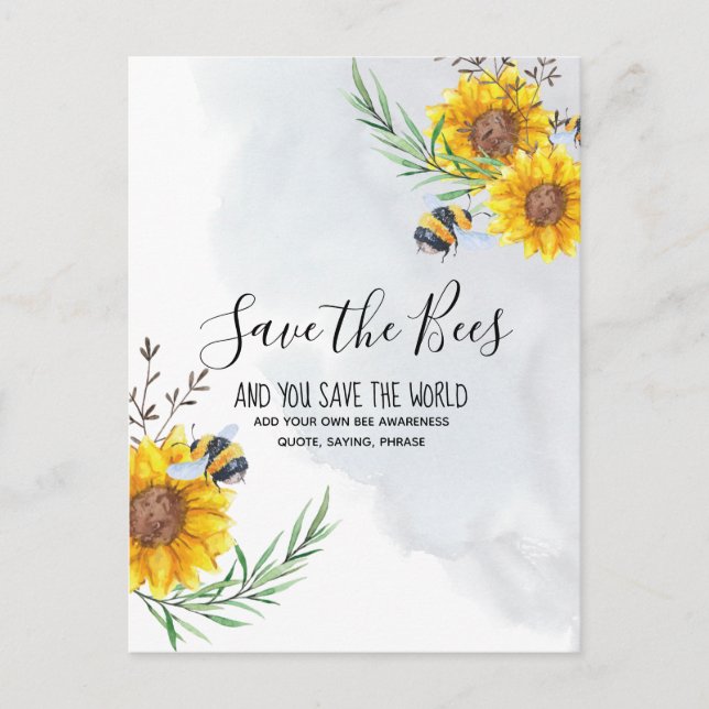 Save The Bees And You Save The World Personalized Postcard (Front)