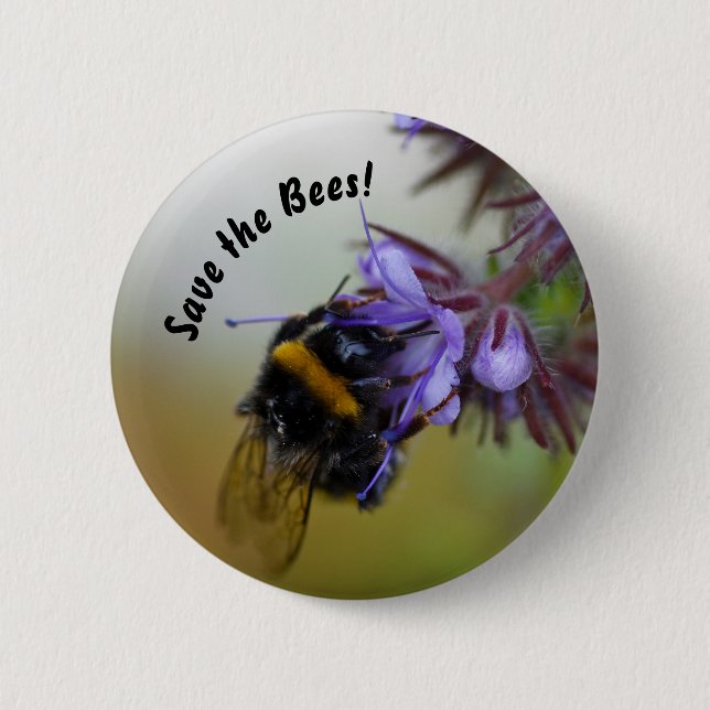 "Save the Bees!" Badge Button (Front)