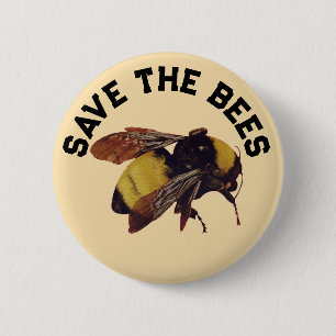 SAVE THE BEES BADGE BUTTON