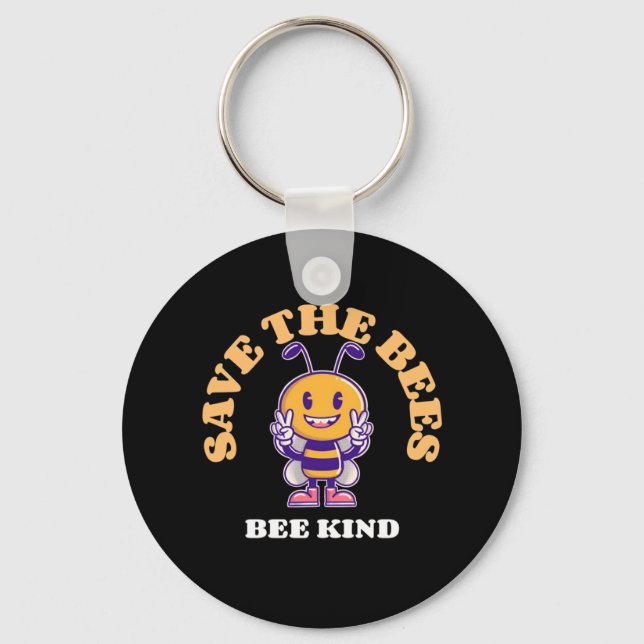 Save The Bees Be Kind Keychain (Front)