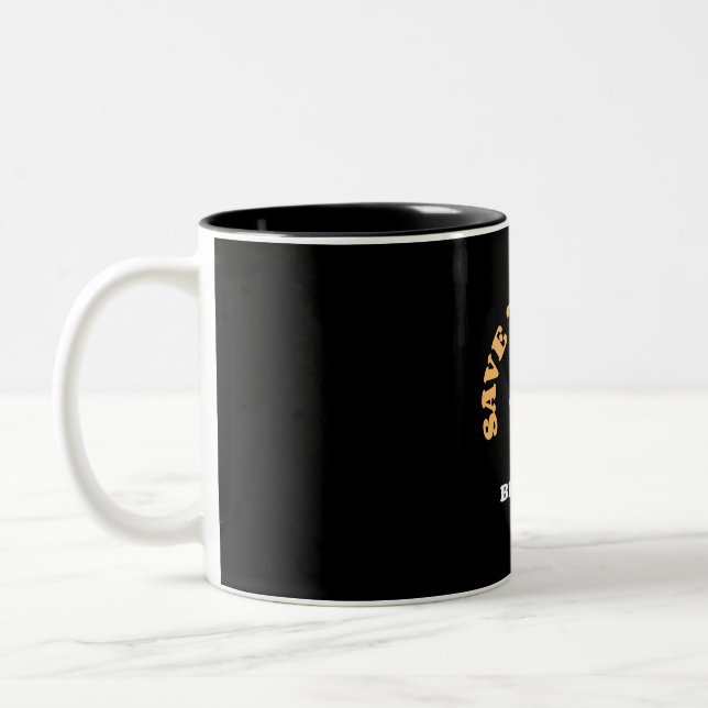 Save The Bees Be Kind Two-Tone Coffee Mug (Left)